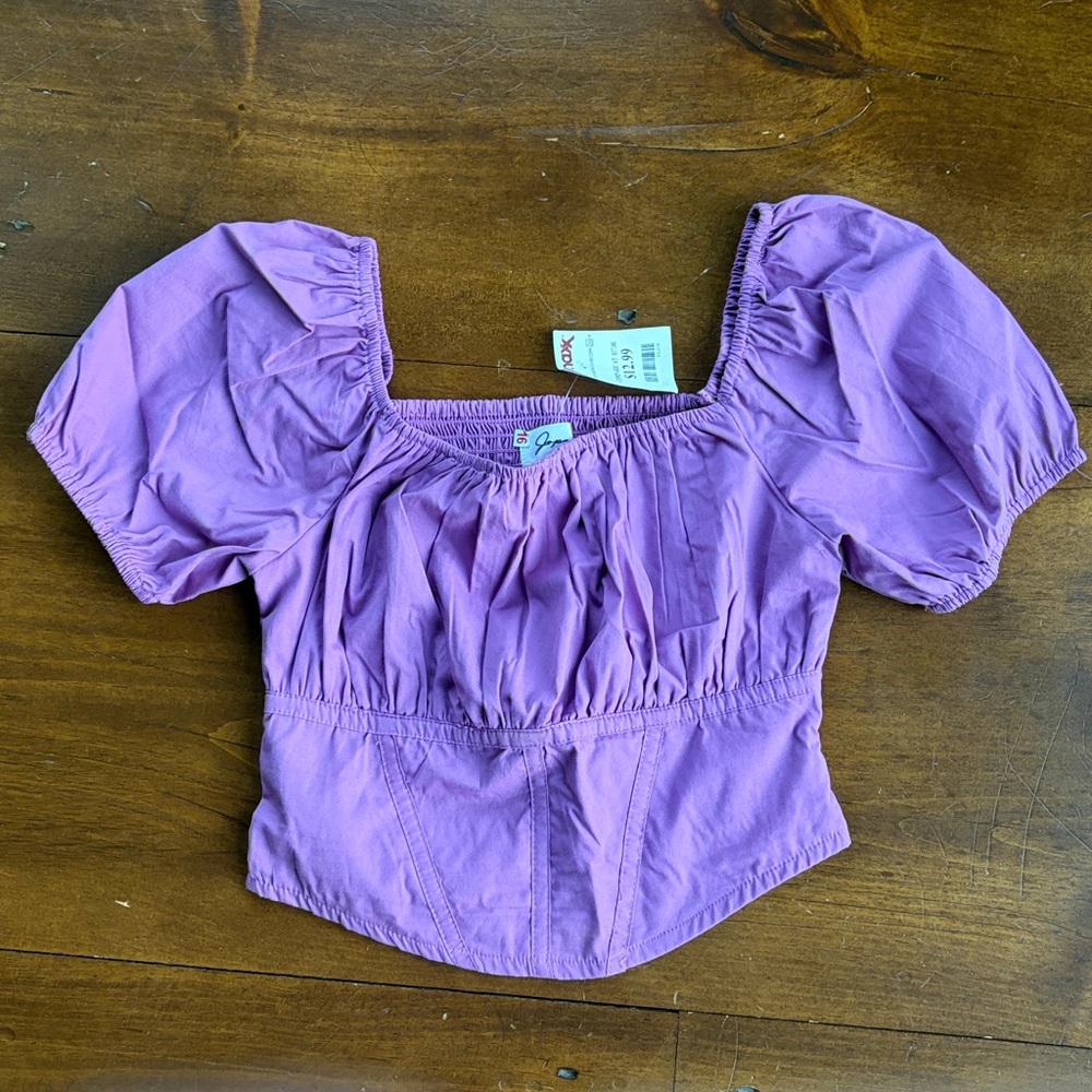 Japna Purple Crop Blouse Sz M